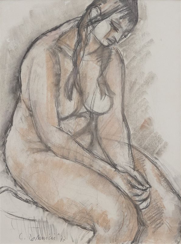 CRISTOFORO DE AMICIS Nudino seduto, 1977