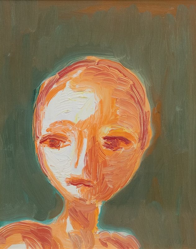 VIRGILIO GUIDI Testa fondo verde