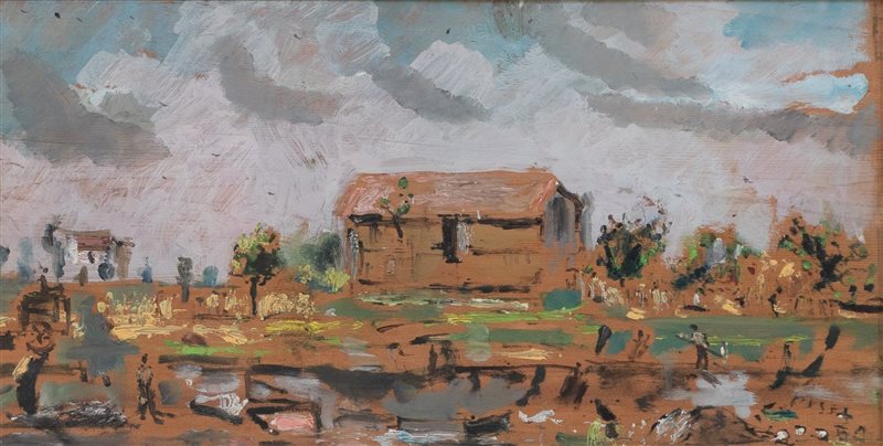FILIPPO DE PISIS Paesaggio a Brugherio, 1950