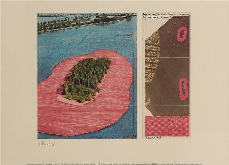 CHRISTO Surrounded Island, project for Biscayne Bay, Miami, 2003