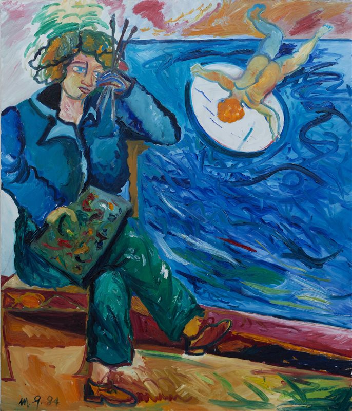 MIMMO GERMANA' Ritratto d'artista, 1984