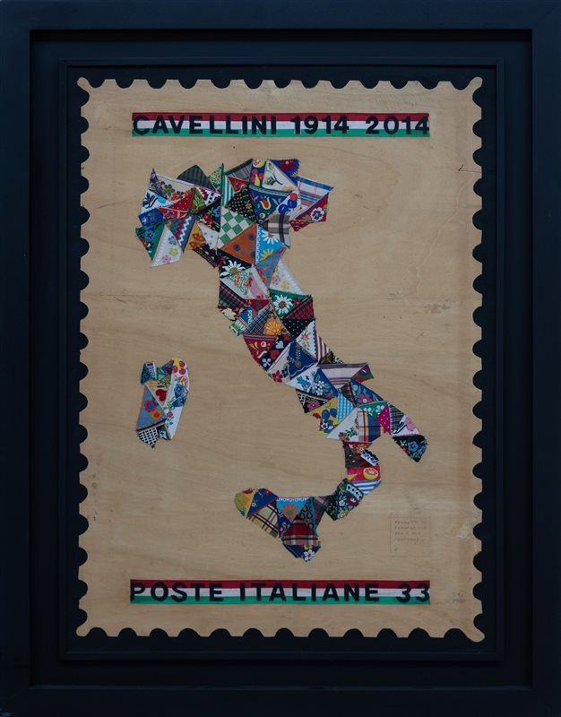 GUGLIELMO ACHILLE CAVELLINI Progetto di francobollo per il mio centenario, 1988