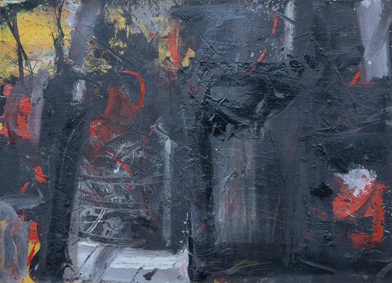 PIERO RUGGERI Incendio alla collina della barasetta, 1984