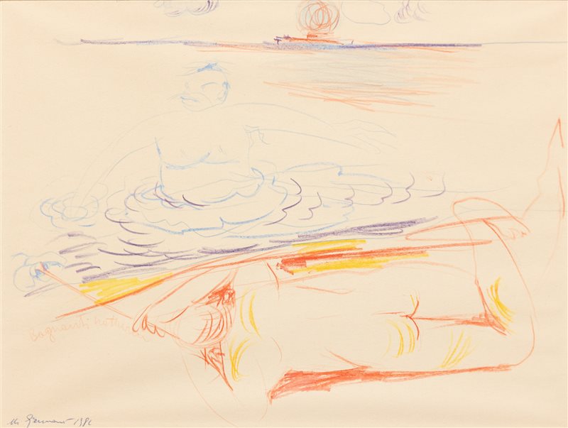 MIMMO GERMANA' Bagnanti notturni, 1982