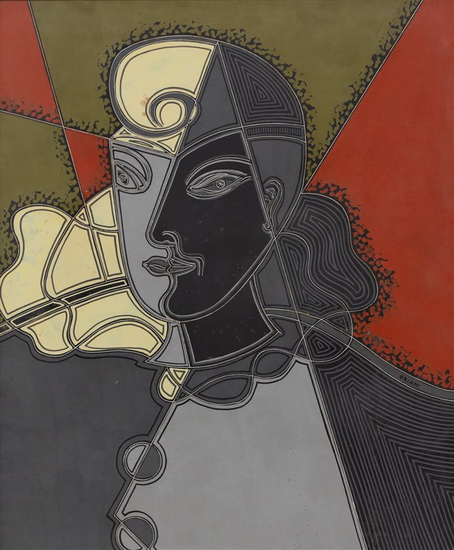 PIPPO ORIANI Arlecchino triste, anni '70