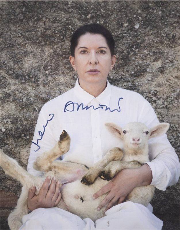 MARINA ABRAMOVIC Portrait with white lamb, 2010